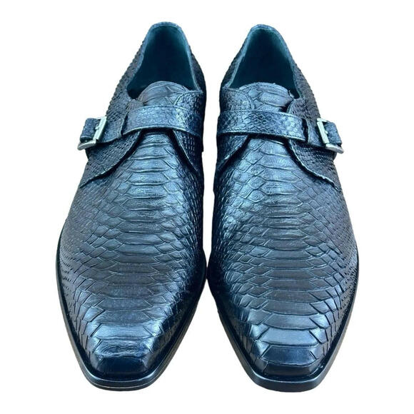 Jo Ghost Croc Embossed Monk Shoes Men black main image 2